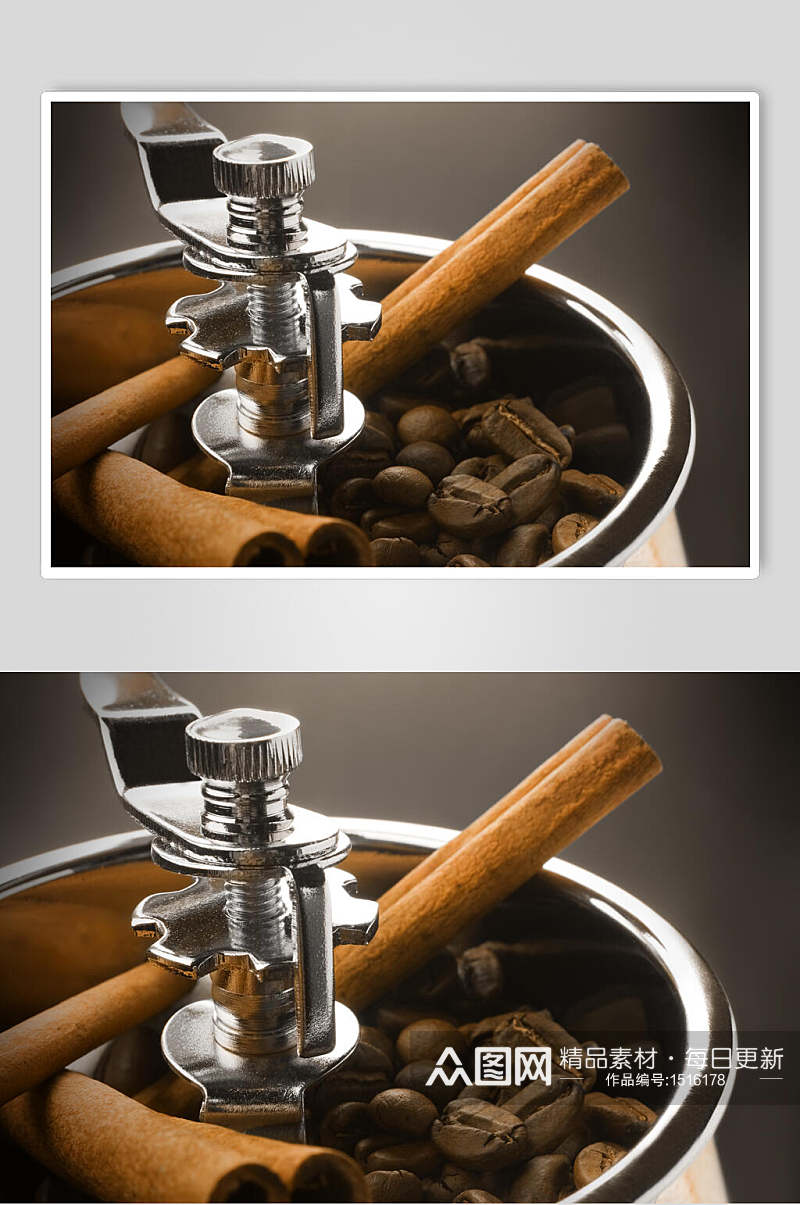 自动化器械磨咖啡图片素材