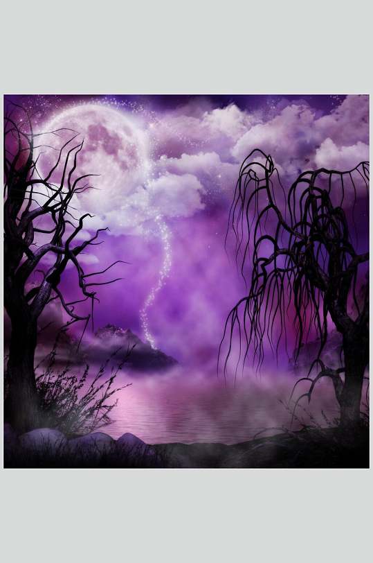 紫色魔幻暗黑CG场景图片