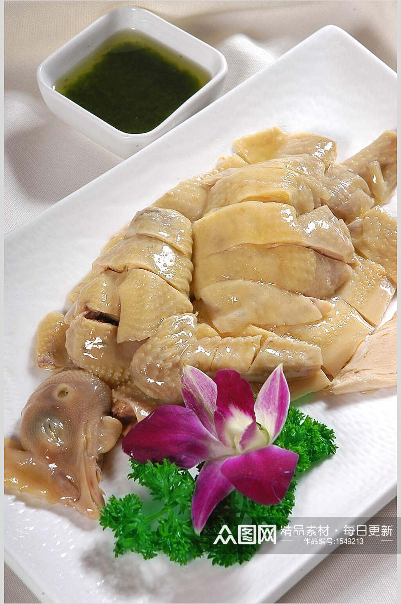 美味粤式白切鸡美食图片素材