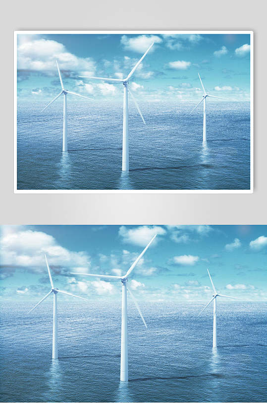 风力发电风能图片海上风景摄影图