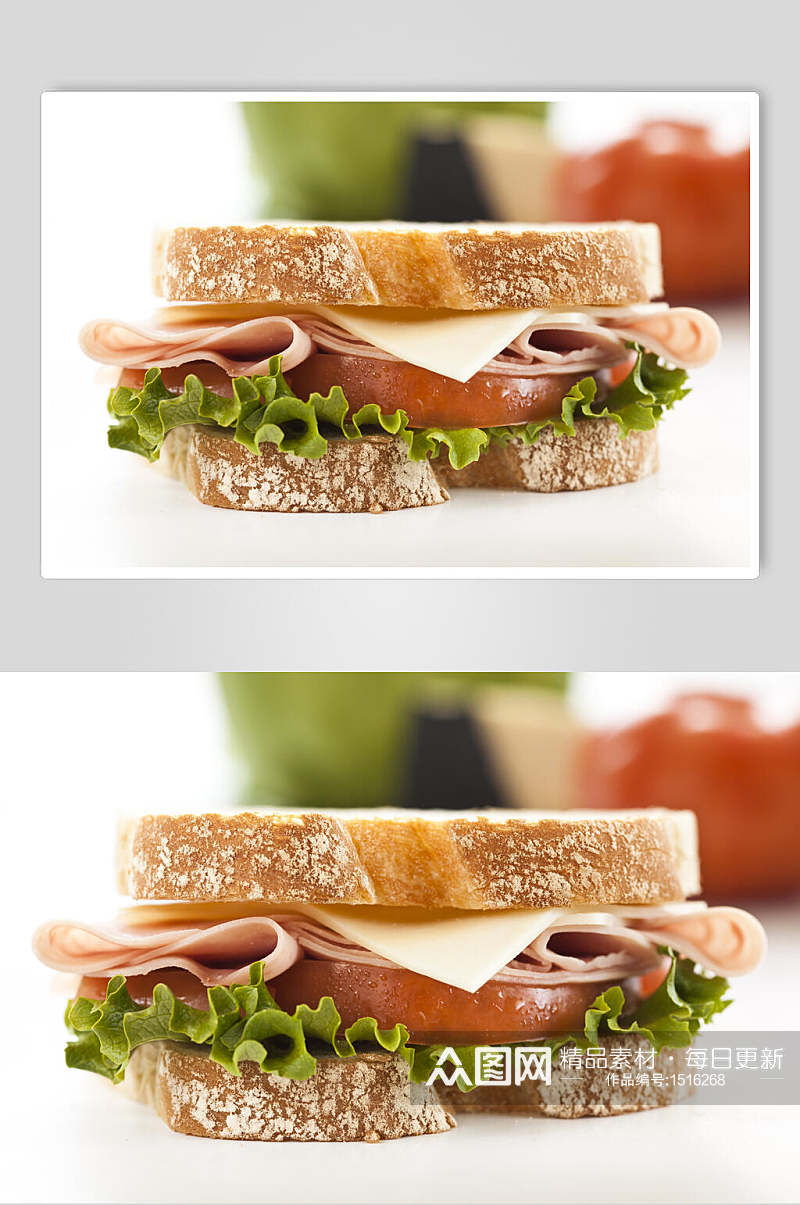 牛肉汉堡三明治美食图片素材