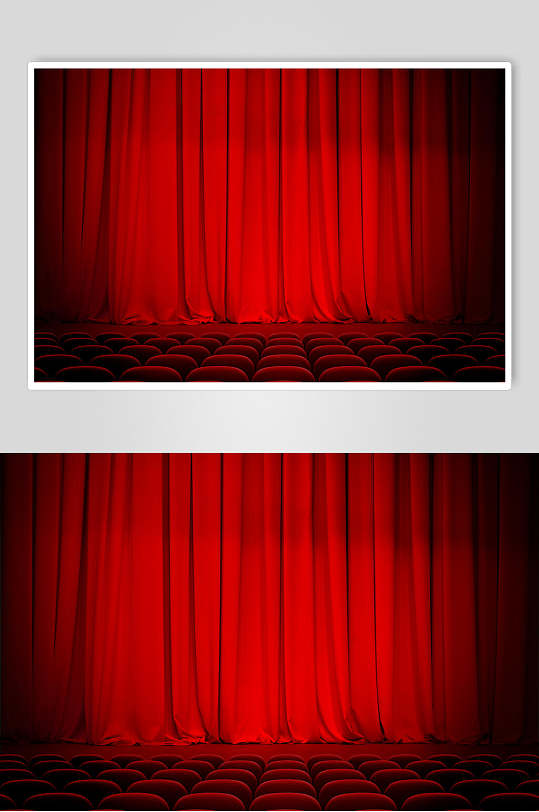 高级红色舞台幕布