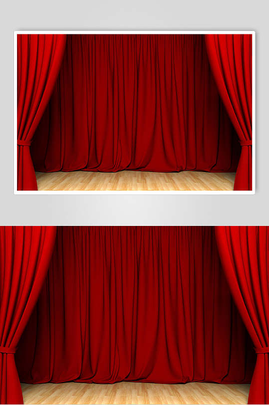 红色布帘舞台幕布图片