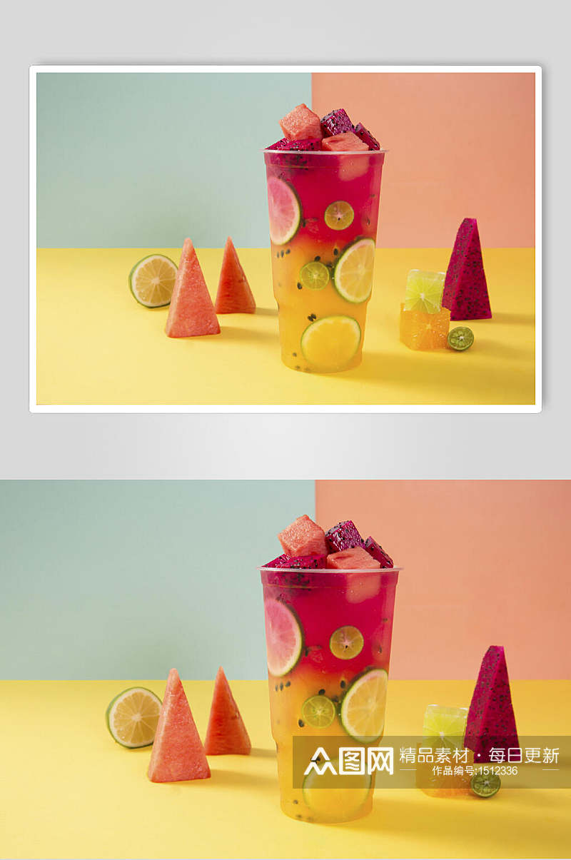 x新鲜水果茶高清图片素材