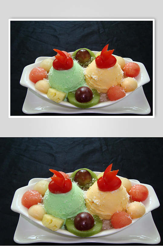 冰淇淋水果捞图片