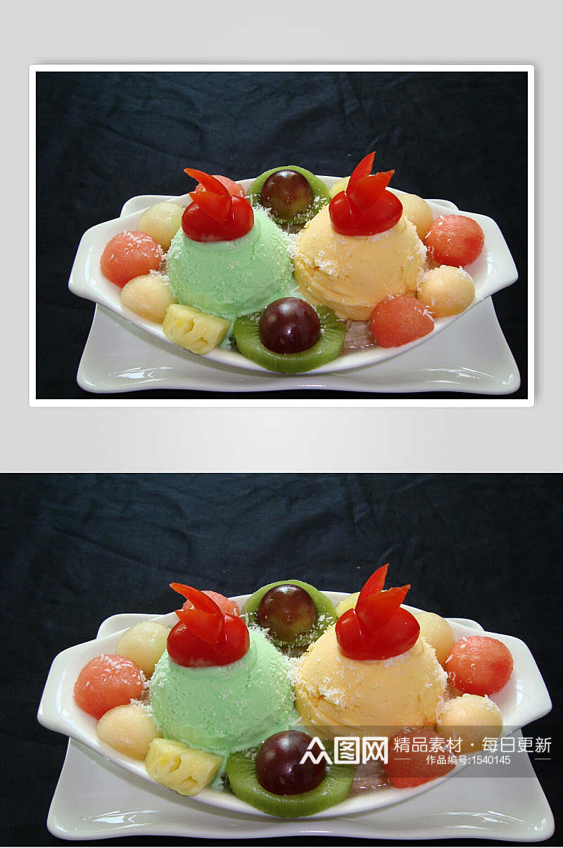 冰淇淋水果捞图片素材
