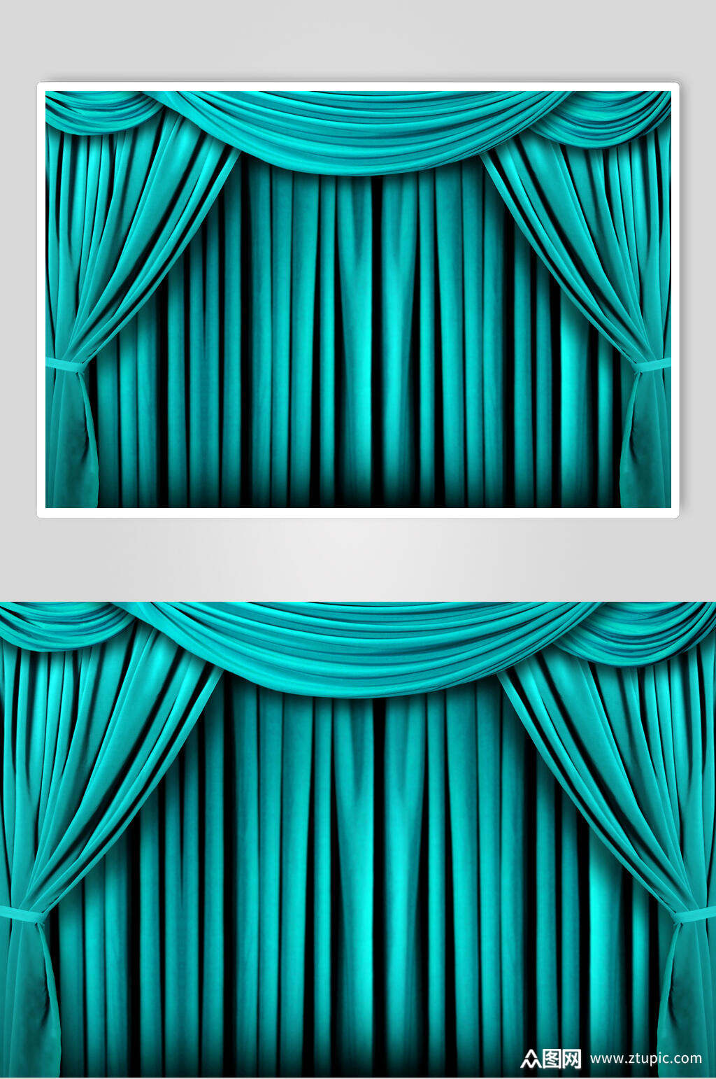 蓝色华丽舞台幕布摄影图