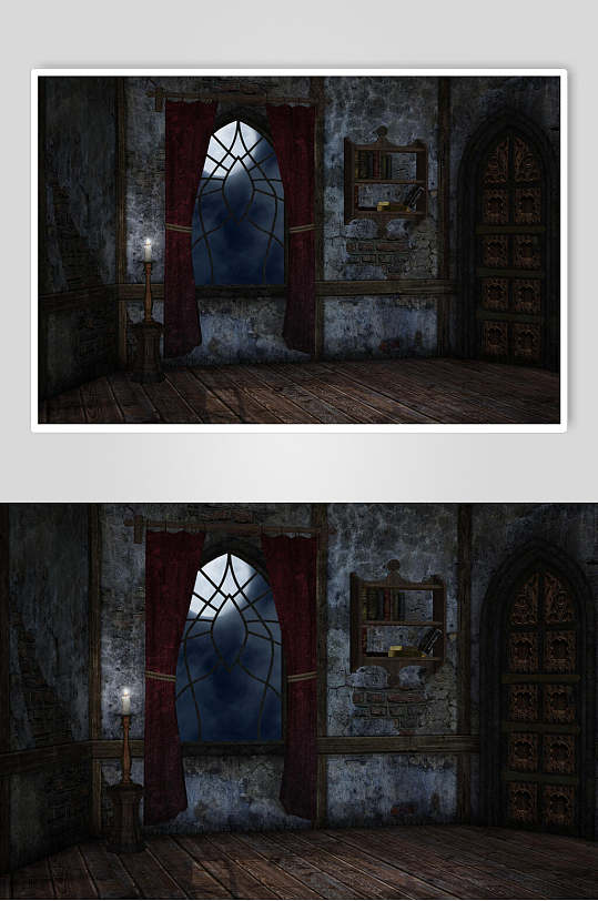 复古房间魔幻暗黑CG场景图片