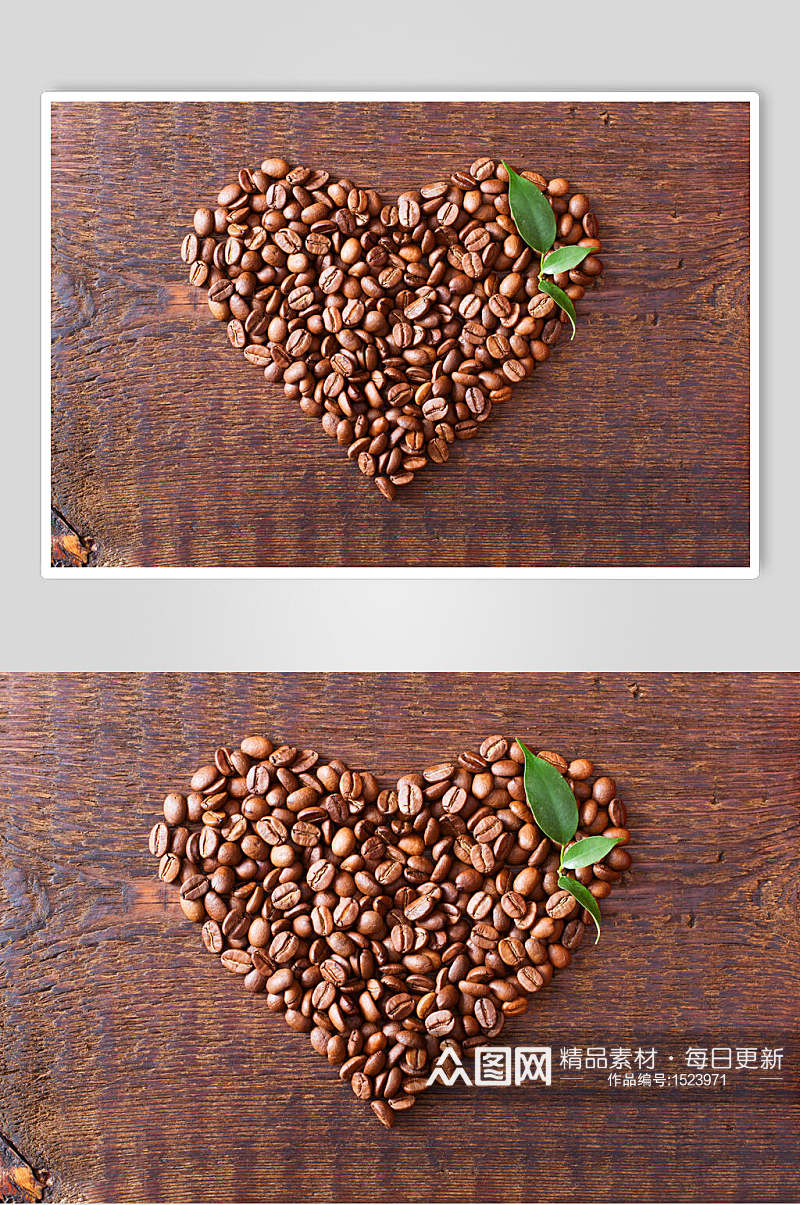 心形咖啡特写图片素材