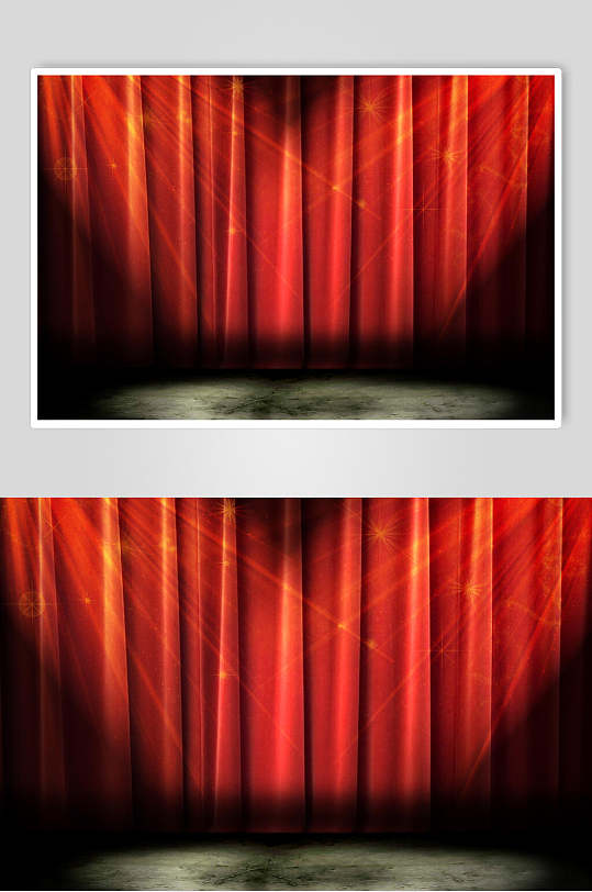 炫酷红色舞台幕布图片