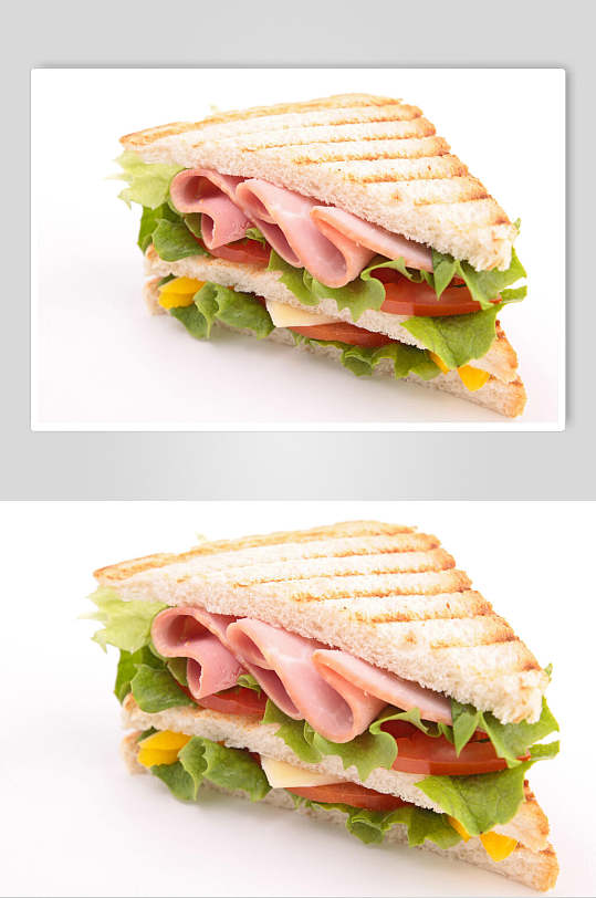 美式培根三明治美食图片