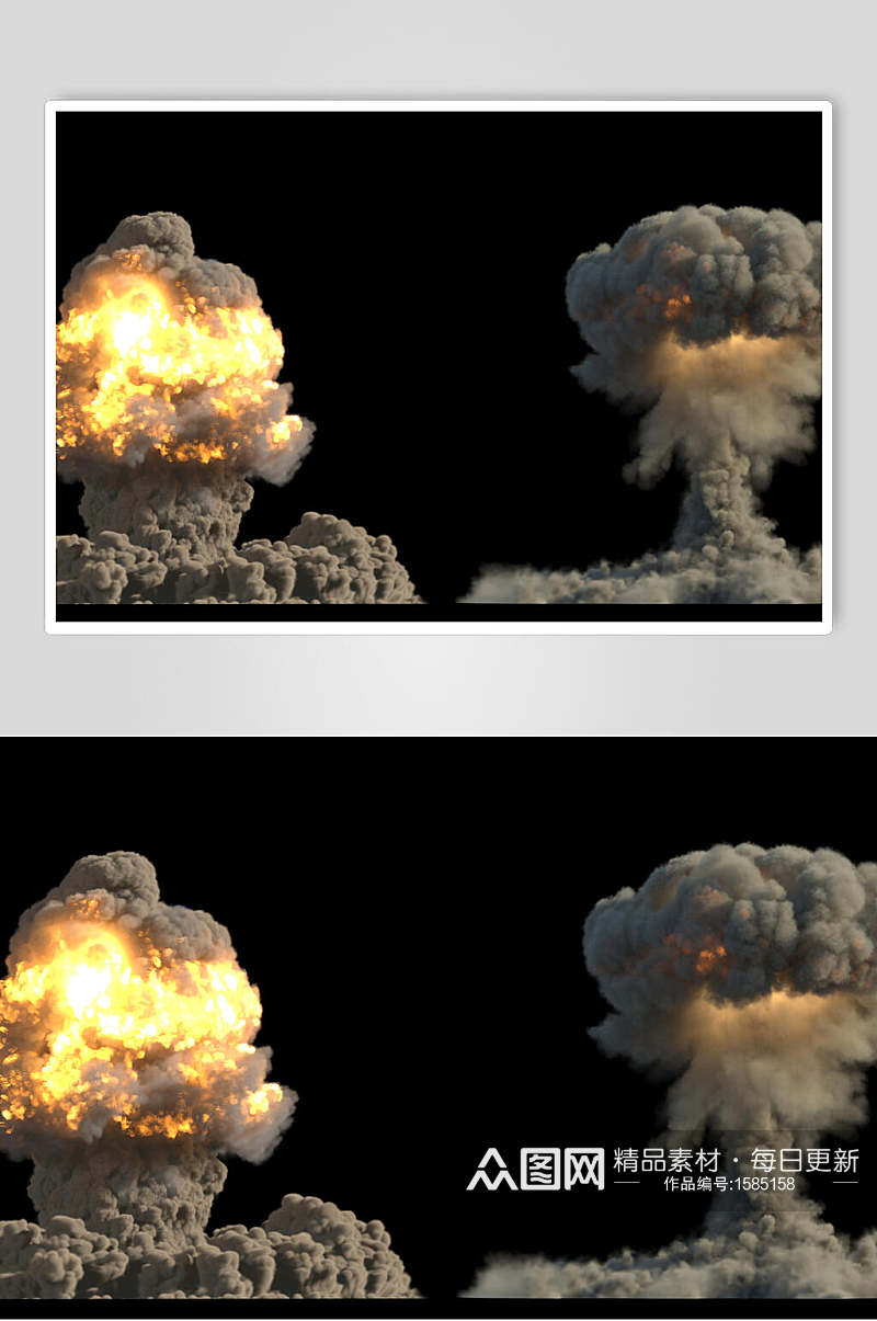 灰色爆破爆炸蘑菇云图片素材