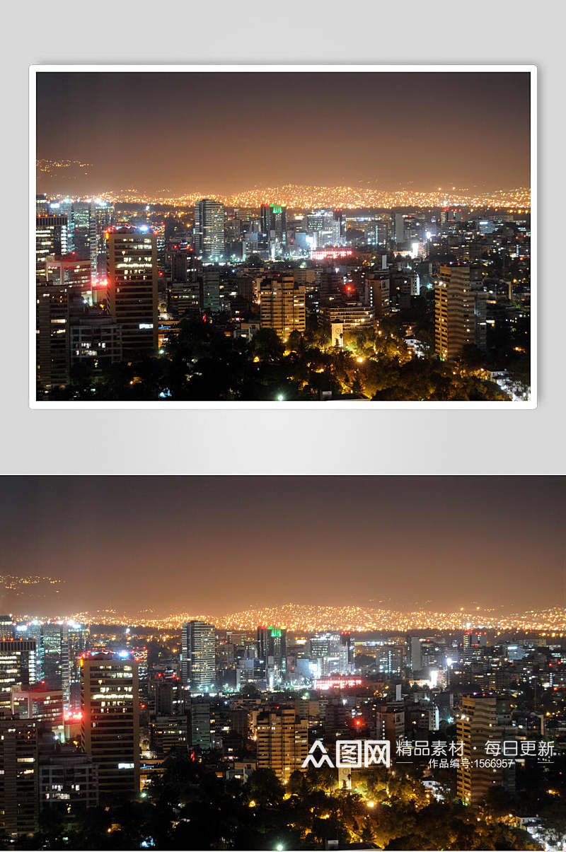 夜景繁华都市城市风景图片素材