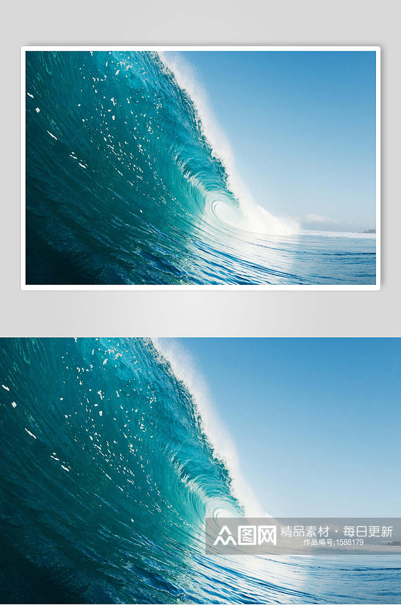 海浪图片巨浪蓝色摄影图素材