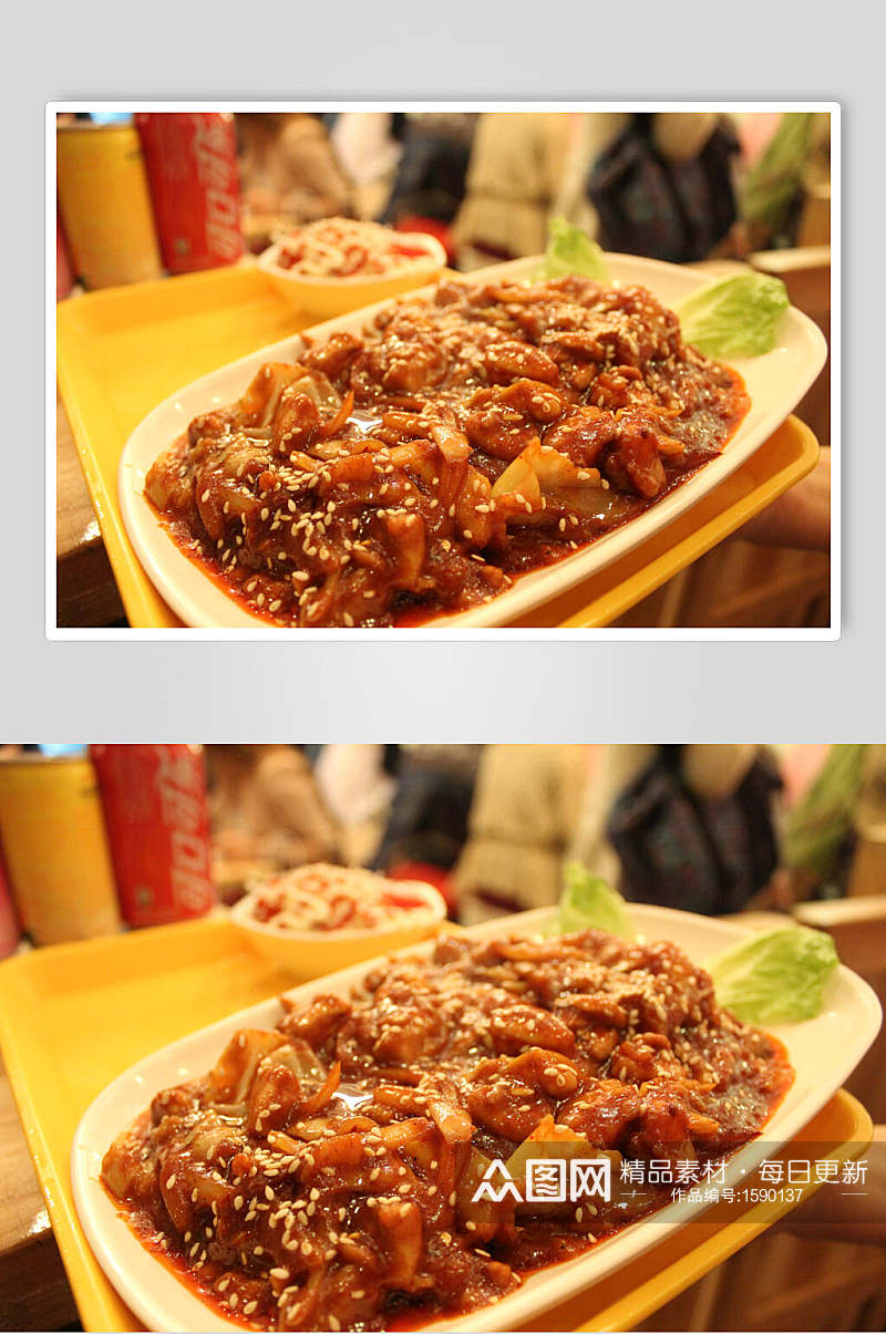 韩式泡菜炸鸡小吃高清图片素材