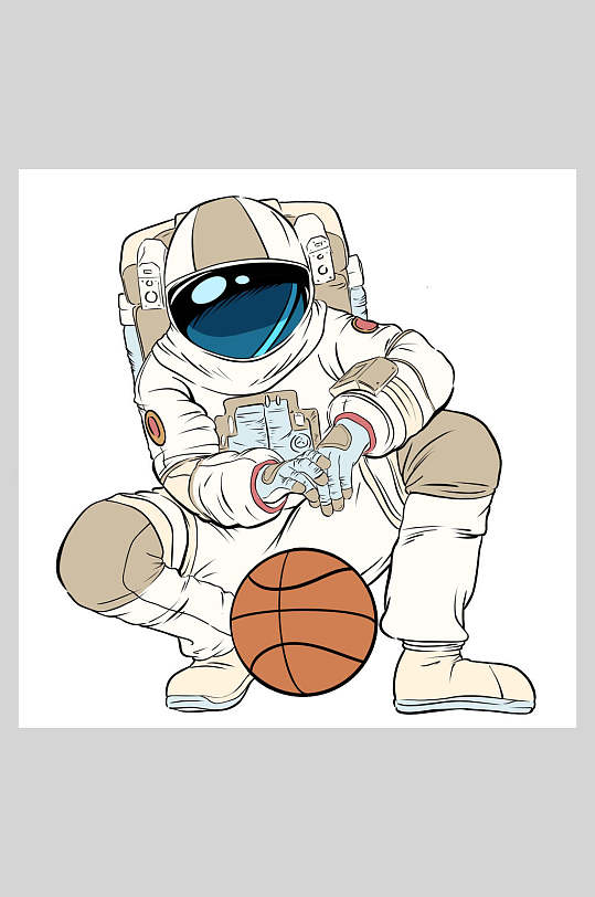 宇航员篮球插画素材