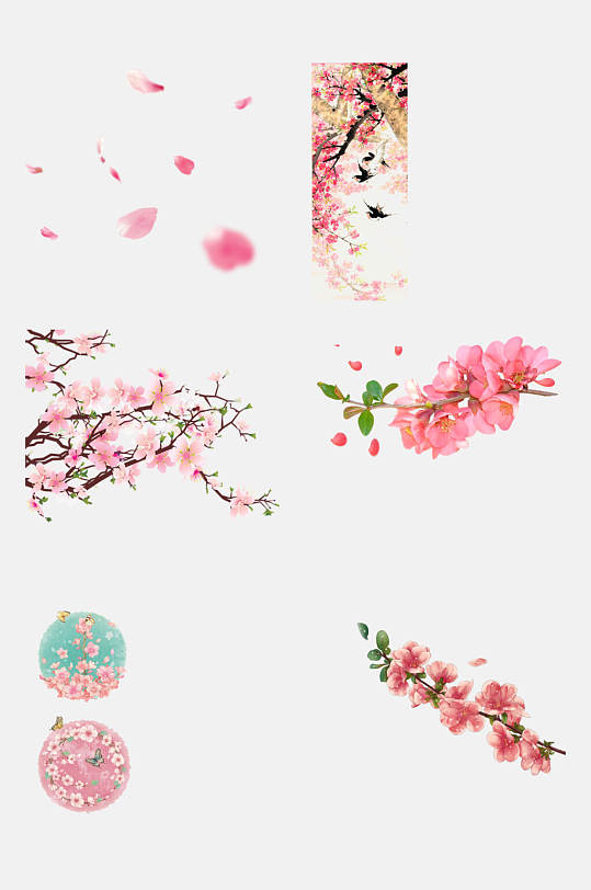 春意桃花免抠元素素材