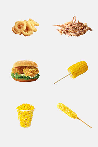 汉堡店西式快餐油炸小食图片元素素材