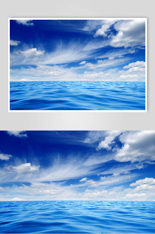 海浪图片蓝色海浪天空摄影图