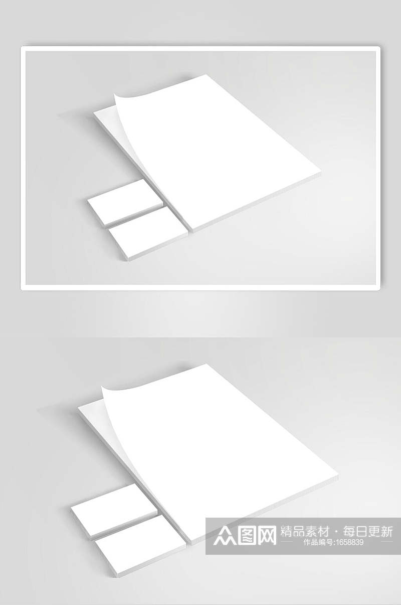 空白名片文件VI样机效果图素材