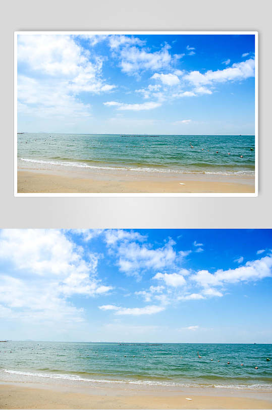 蓝天白云大海海浪图片