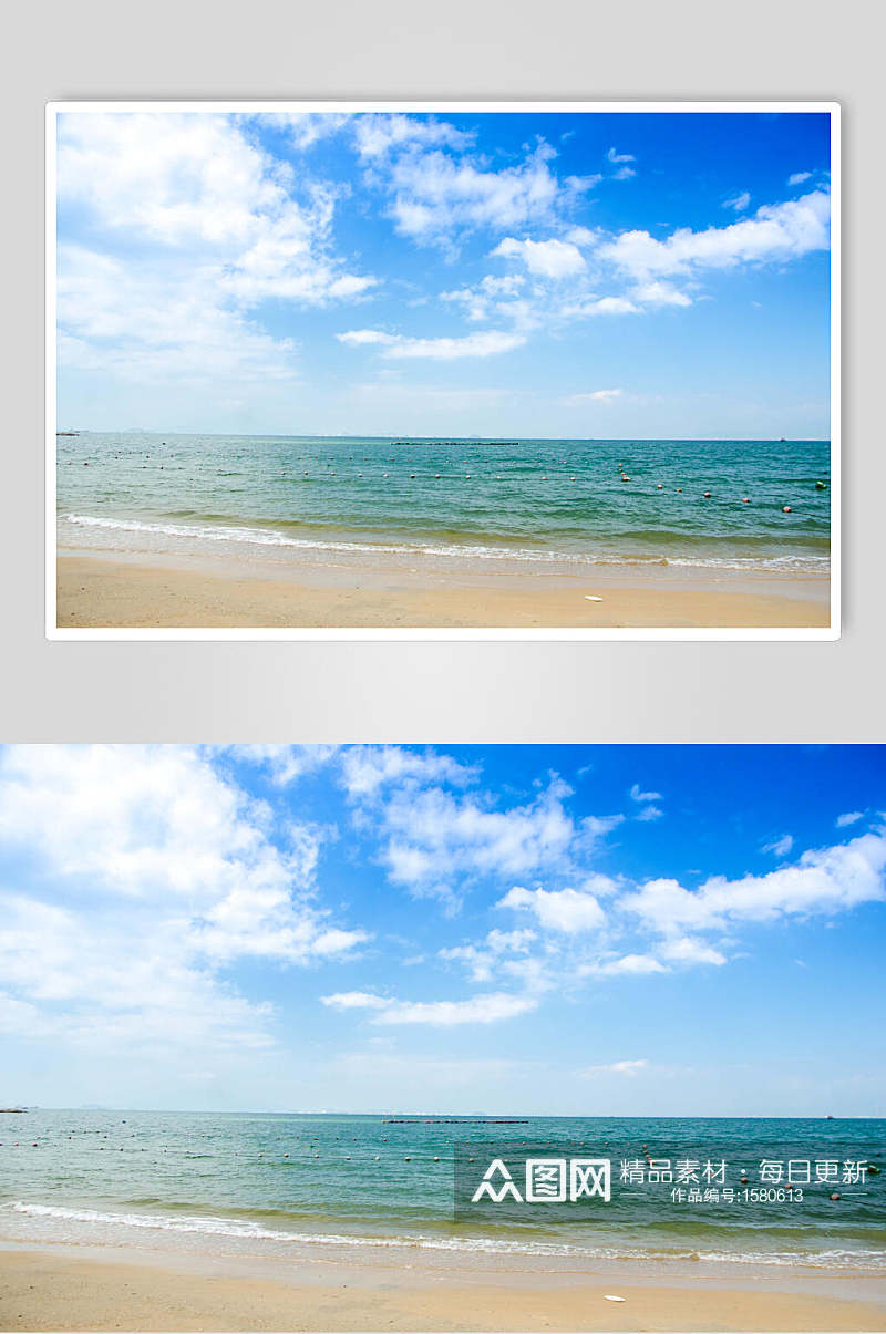 蓝天白云大海海浪图片素材