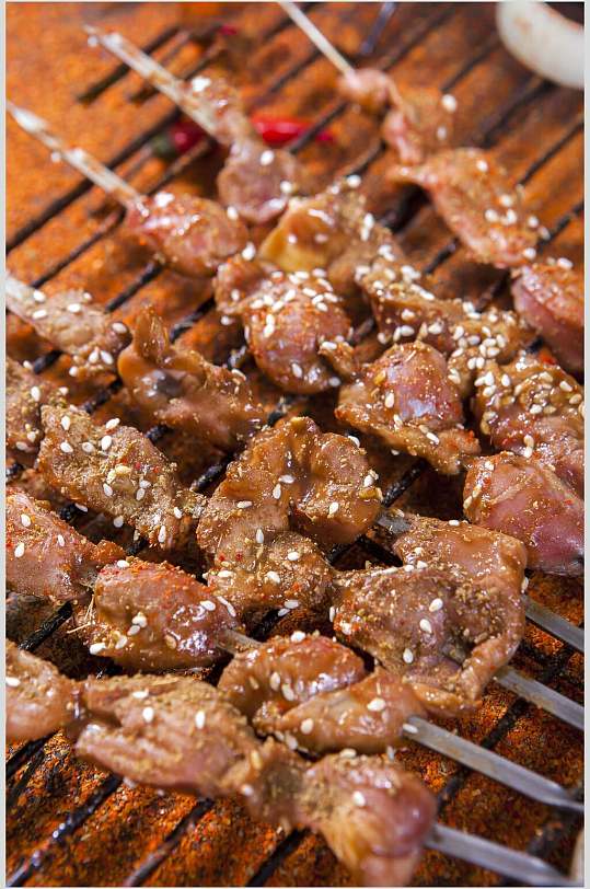 孜然烤肉串高清图片
