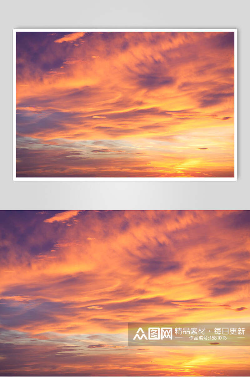 天空日落火烧云摄影图素材