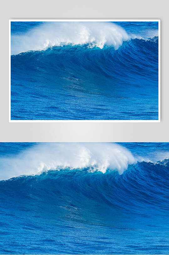 海浪图片蓝色海浪摄影图