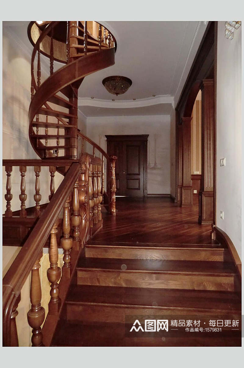 西式楼梯实木家具高清图片素材