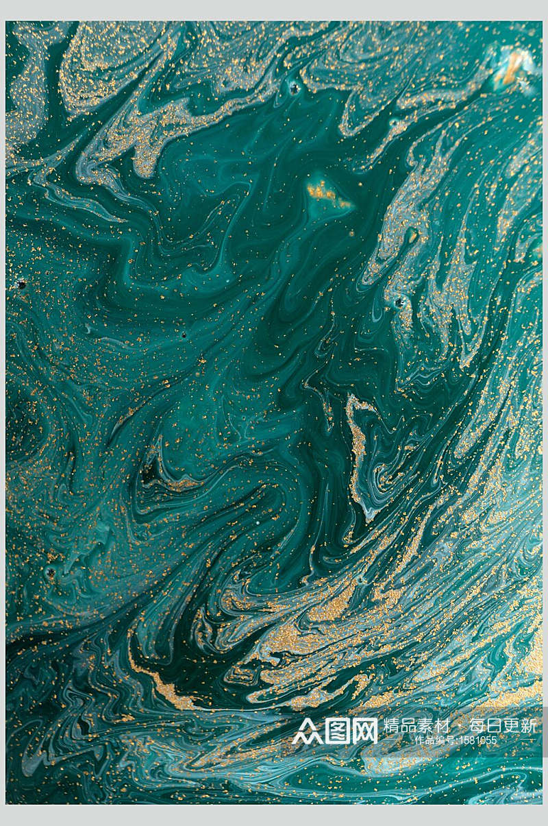 孔雀绿水波纹大理石纹理高清图片素材