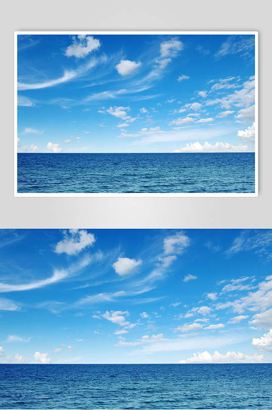 海浪图片蓝色天空白云摄影图