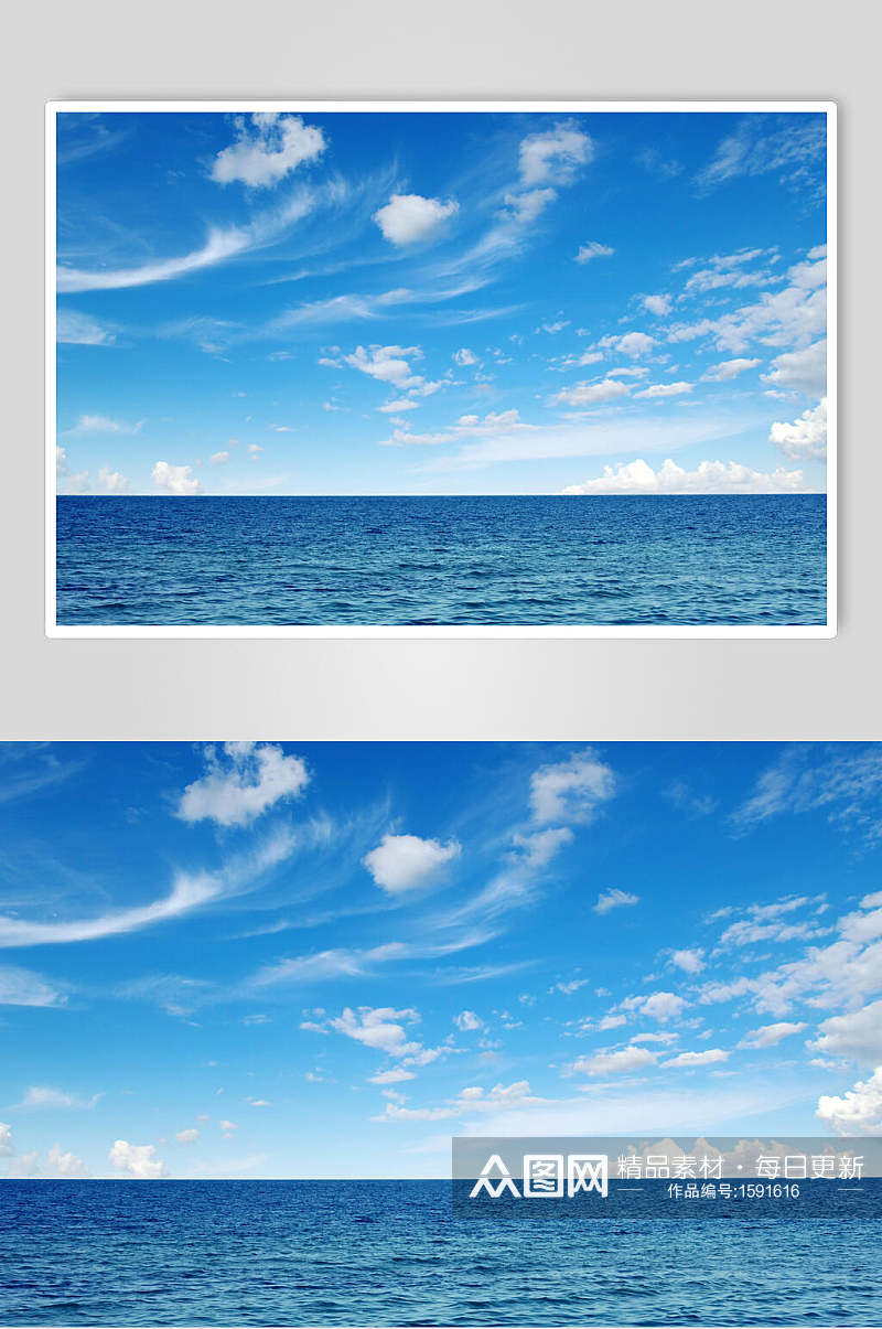 海浪图片蓝色天空白云摄影图素材