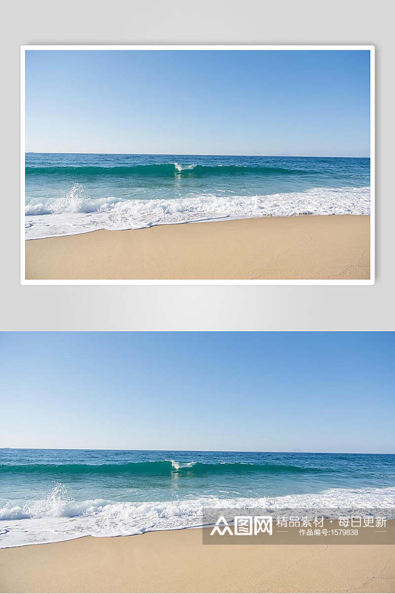 蔚蓝色大海海浪图片高清图片素材