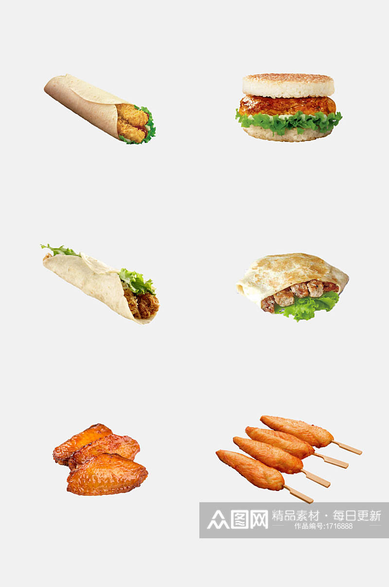 汉堡店西式快餐汉堡小食图片元素素材素材