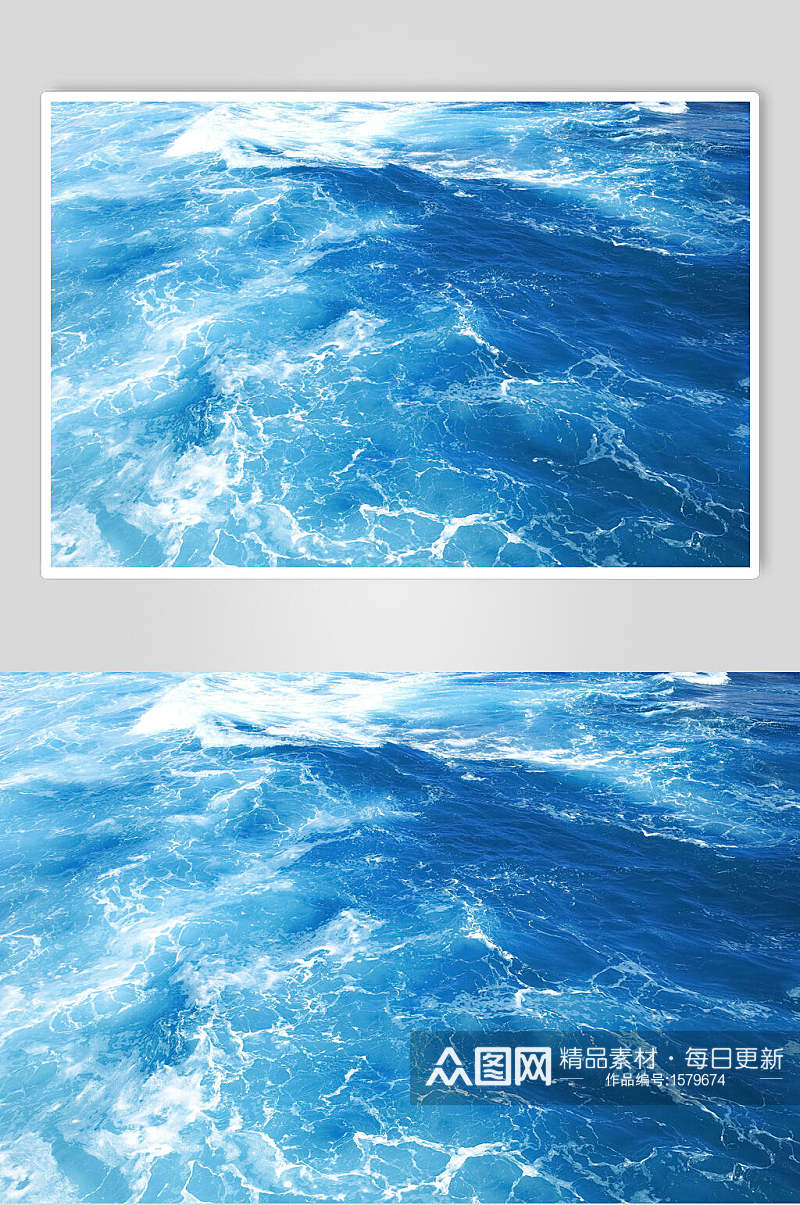 天蓝色大海海浪图片高清素材