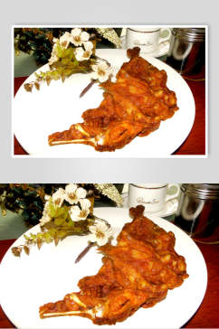 炸鸡排小吃高清图片美食油炸摄影图