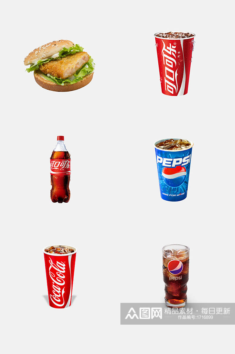 汉堡店西式快餐可乐小食图片元素素材素材