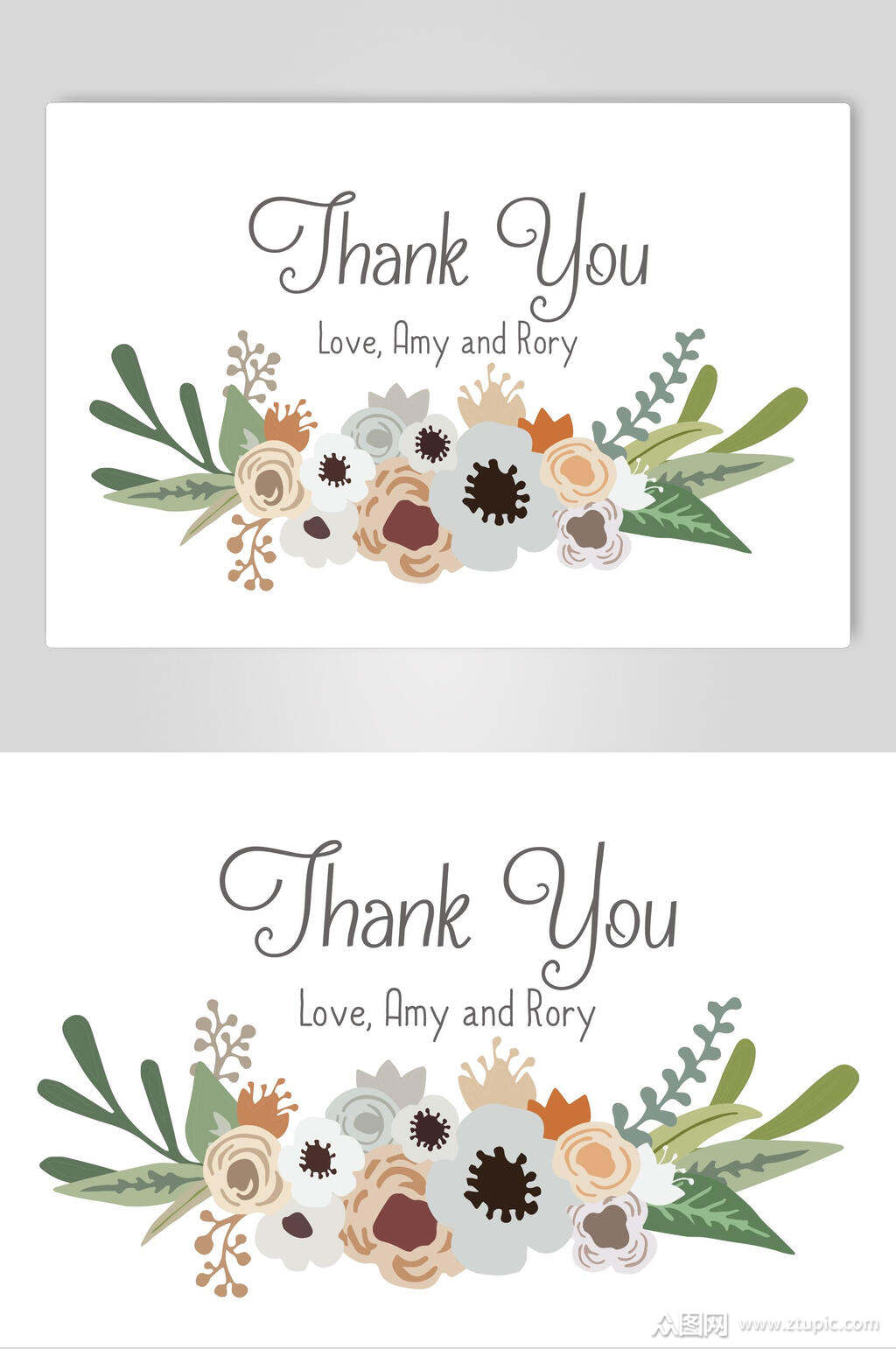 手绘画花卉邀请函设计海报素材