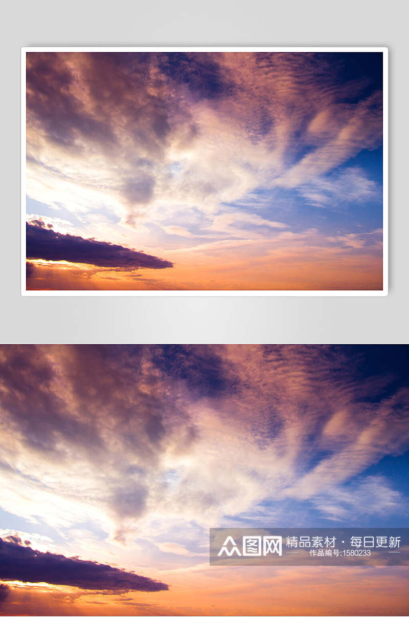 紫色晚霞天空日落高清图片素材