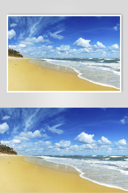 海浪图片沙滩大海天空摄影图