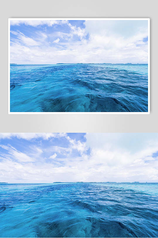 蔚蓝色大海海浪海面图片