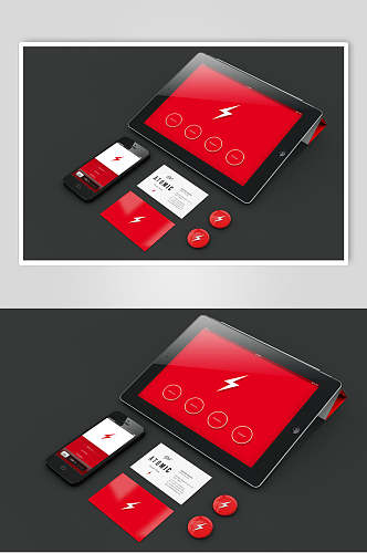 红黑整套VI样机效果图