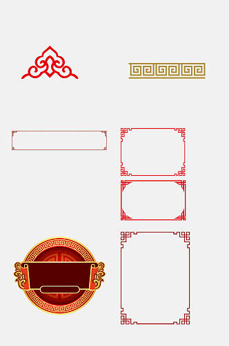 中国风中式空白边框元素素材