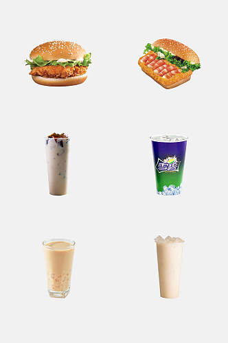 汉堡店西式快餐汉堡小食图片元素素材