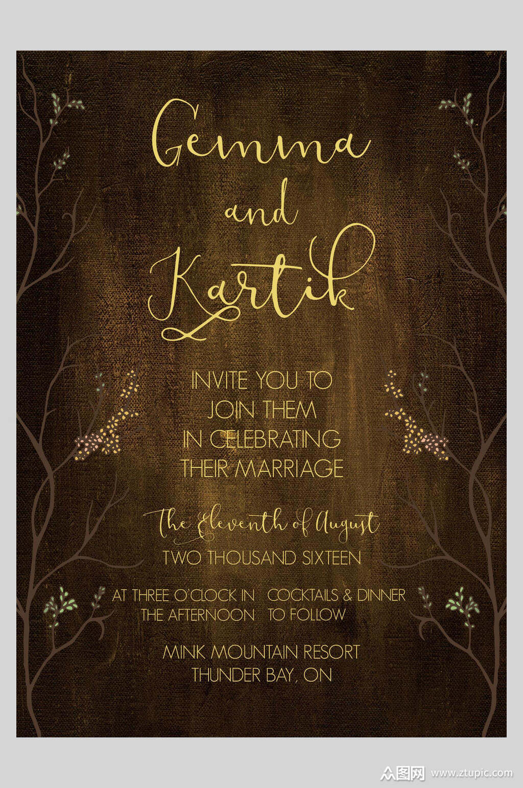 英文邀请函设计海报素材