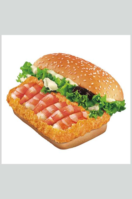 大虾仁汉堡小吃小食汉堡店图片