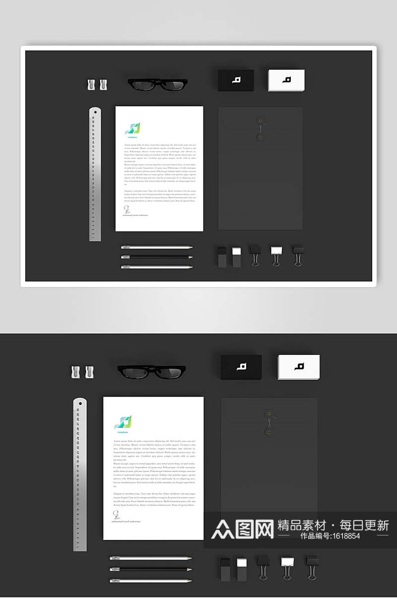 灰色商务整套VI样机效果图素材