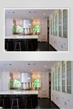 西式白色厨房实木家具高清图片高清图片