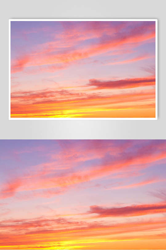 红霞天空日落高清图片